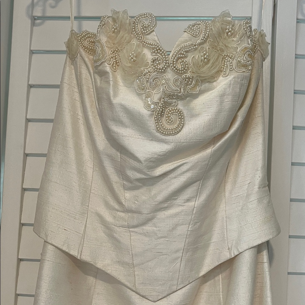 Jessica McClintock Ivory Strapless Dress
